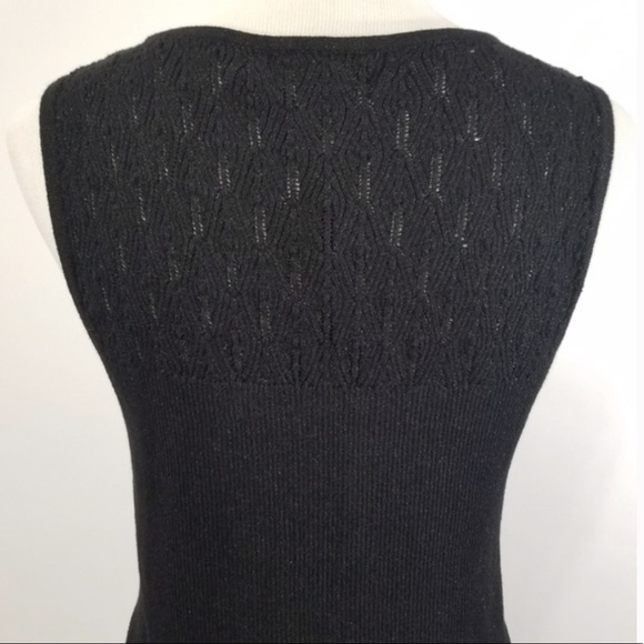 Karl Lagerfeld Sleeveless Black Knit Top - Picture 3 of 3